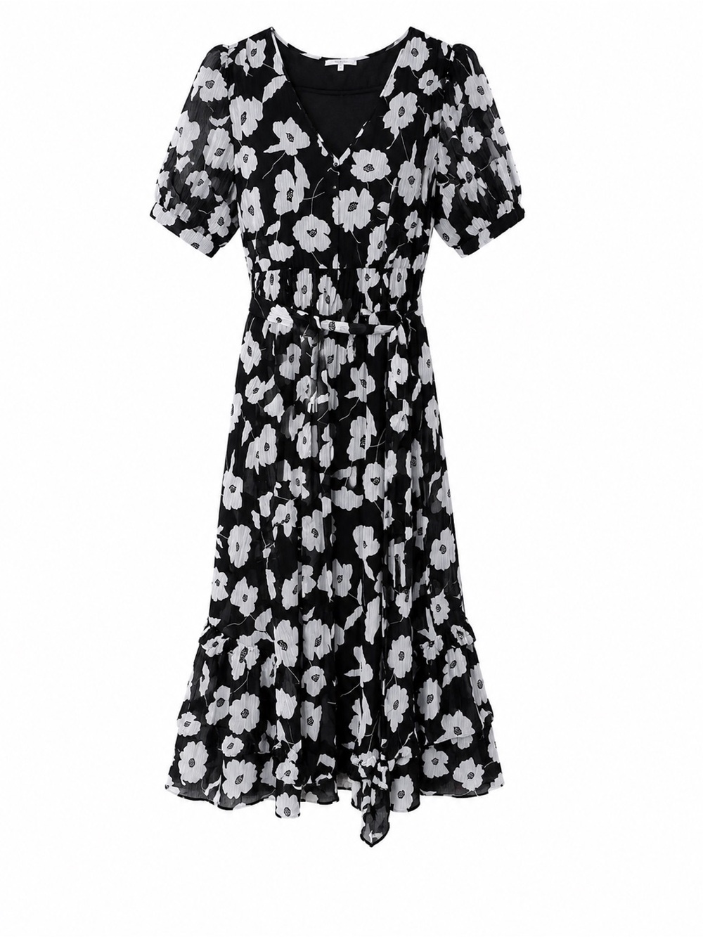 Calvin Klein Black and White Floral Maxi Dress
